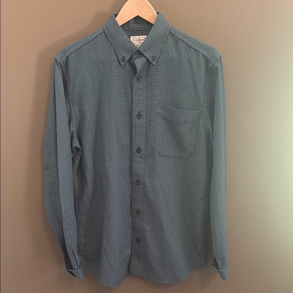 LL Bean Houndstooth Flannel Button Down Shirt